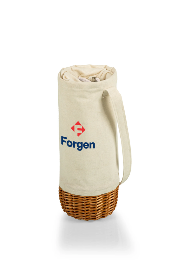 Insulated Canvas and Willow Wine Bottle Basket